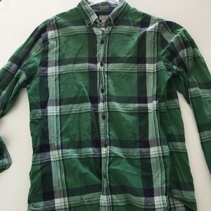 J. Crew Green Madras Shirt